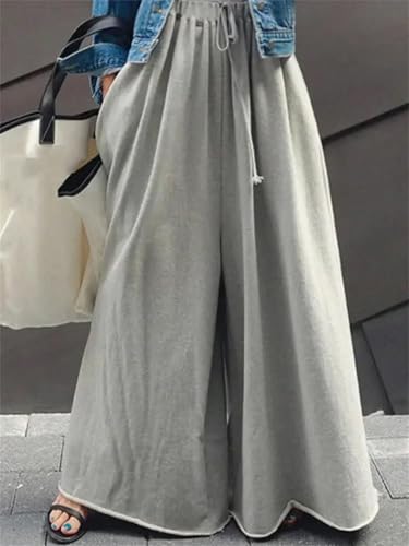 Women's High Waisted Wide Leg Palazzo Pants Fashion Solid Color Pleated Loose Casual Pants2