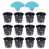 QUXVUIS 12 Uds. De Vasos para vivero con 10 Etiquetas, macetas de Malla Ligera plástico, bandejas para plántulas Plantas Interior, Suministros hidropónicos