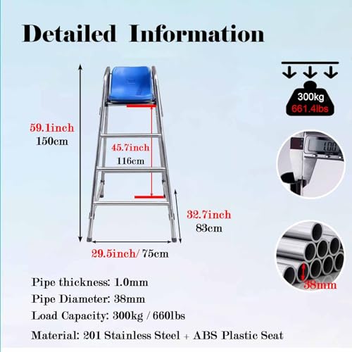 Silla de Vigilante para Piscina de 150 cm miniatura 2