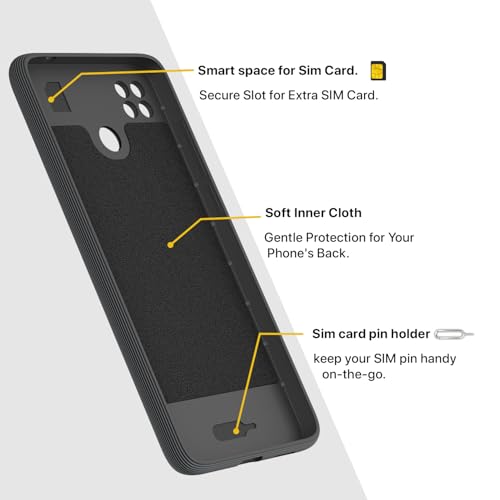 Image of Outlouders Back Cover for Poco C31, Mi Redmi 10A / 10A Sport, Redmi 9 / Redmi 9 Activ / 9C | TPU Soft Surface | Full Camera Protection | Flexible and Stockproof Back Case (Grey)