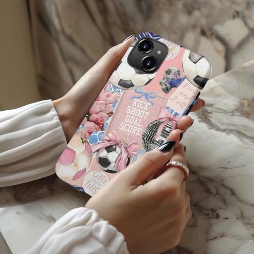 LUMARKE for iPhone 13 Mini Case Cute,Aesthetic Football Coquette Pink Floral Girly Shell,Compatible with Magsafe,Trendy Cool Retro Western Girly Protective Slim Phone Cover for Women Girls by LUMARKE - Image 2
