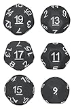 Black - Set of 9 Unusual Odd sided dice - D3, D5, D7, D9, D11, D13, D15, D17 & D19