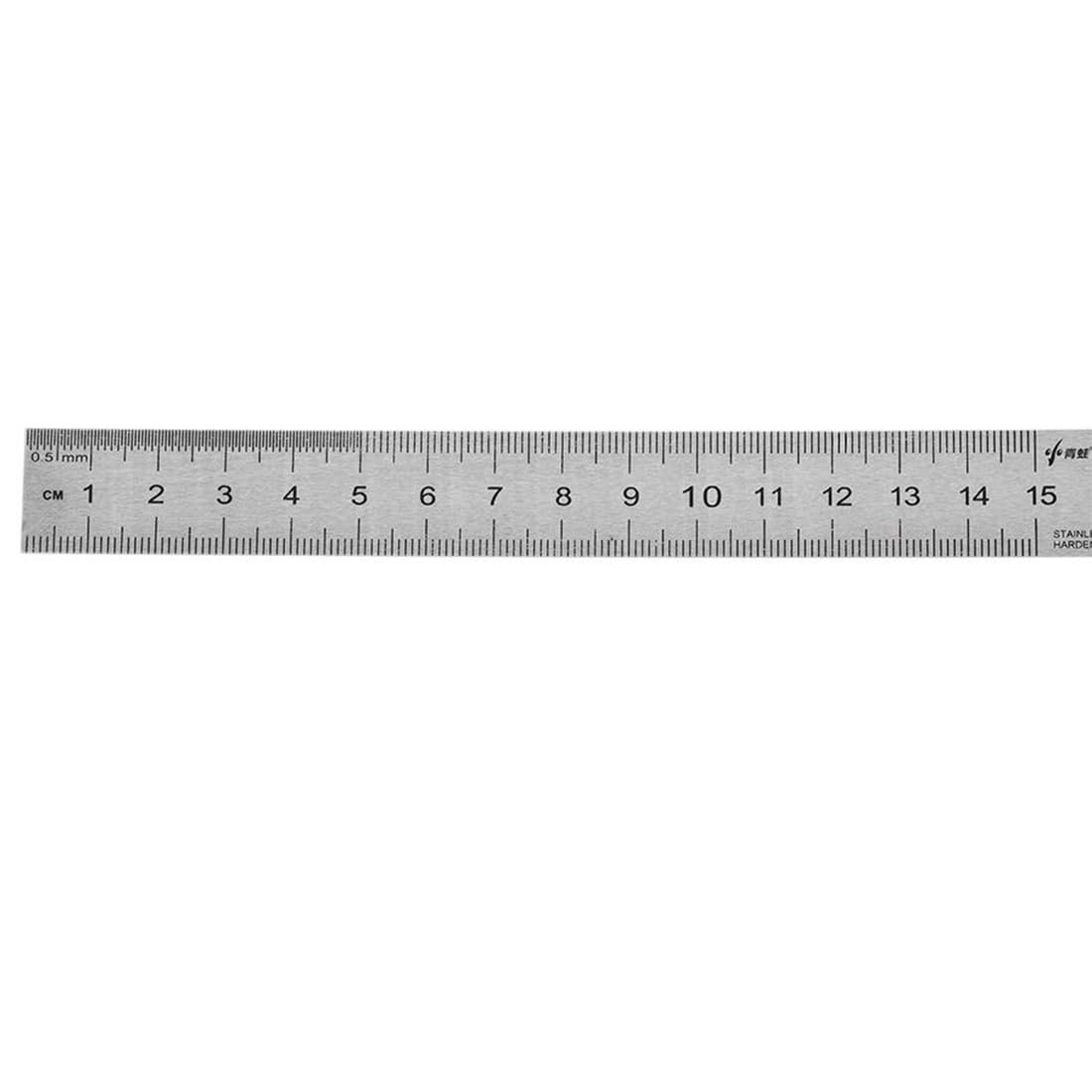 TA-VIGOR 2Pcs Stainless Steel Ruler, 15cm Length Metric Straight Rulers, 0.5mm Thick Metal Ruler - Image 4