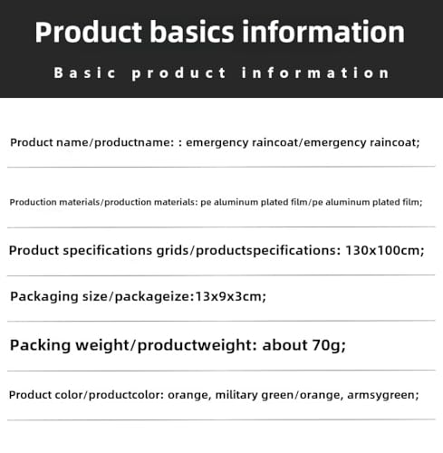 Outdoor camping and mountaineering emergency raincoat, aluminum foil life blanket, heat-resistant emergency raincoat (US, Alpha, X-Large, Regular, Long, 40, Green)3