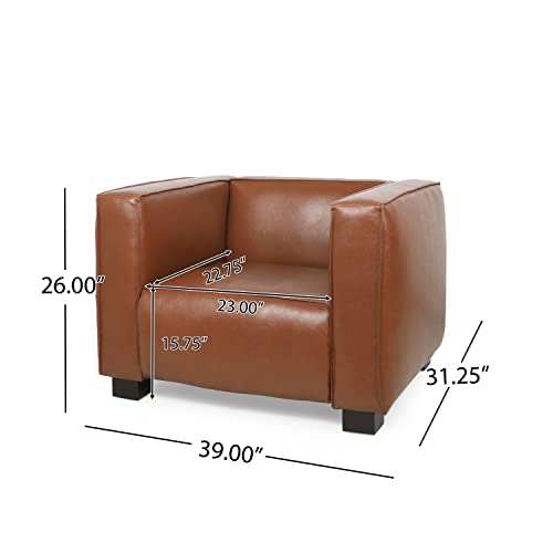 Sillón Tuxedo Marrón de Madera y Poliuretano miniatura 3