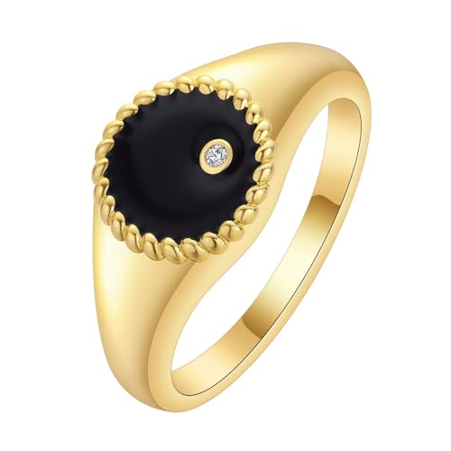Bague en zircon de qualité supérieure chevalière émail XJBTBA