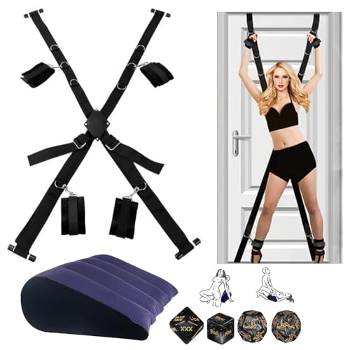 BDSM Sexual Restraint Set, Under Bed Restraint Set, with Adjustable Ankle Handcuffs, Adult Toy Restraint Pink Equipment and Accessories, Suitable for Couple Sex Games SM Games Sweatshirt XQ/49