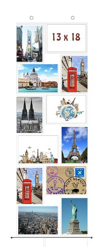 Présentoir Photo/Carte Postale à Suspendre 12 Pochettes Format Portrait 13 x 18 cm