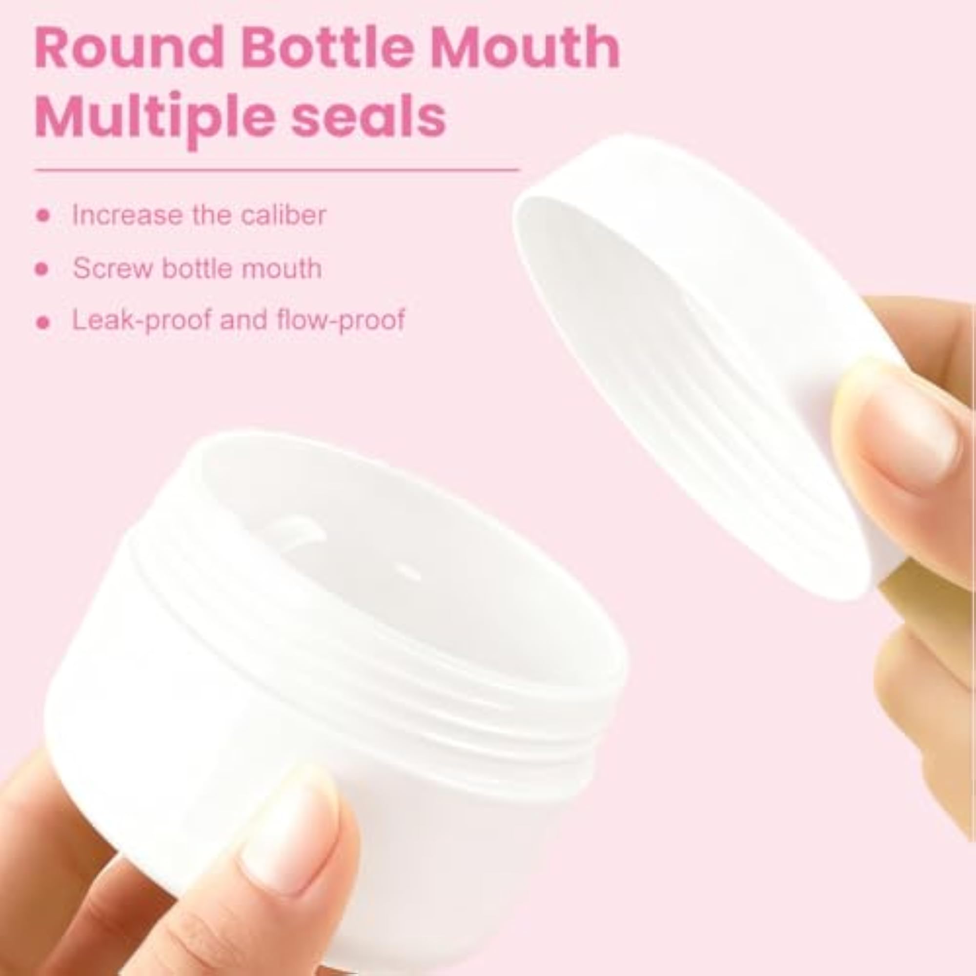 6Pcs Refillable White Plastic Cosmetic Sample Jars