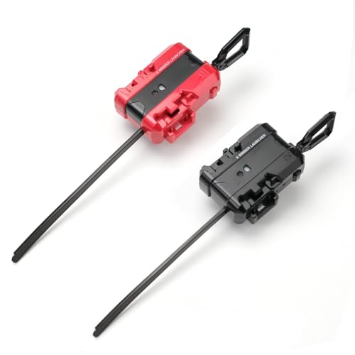 AIBREAY X Lanzador de Peonzas Gyro, 2 Piezas Lanzador de Alta Velocidad para Spinning Tops, Compatible con X Peonzas, Ideal para Batallas y Competencias, Juguete Duradero (Negro+Rojo)