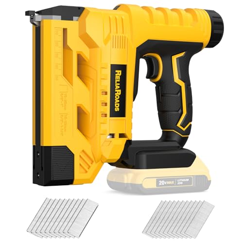 2-in-1 Cordless 18GA Brad Nailer & 1/4 Crown Stapler Compatible with DeWALT 20V MAX Battery (Tool Only) - Lightweight, 1600 Nails/Staples Included for DIY, Upholstery & Home Renovation