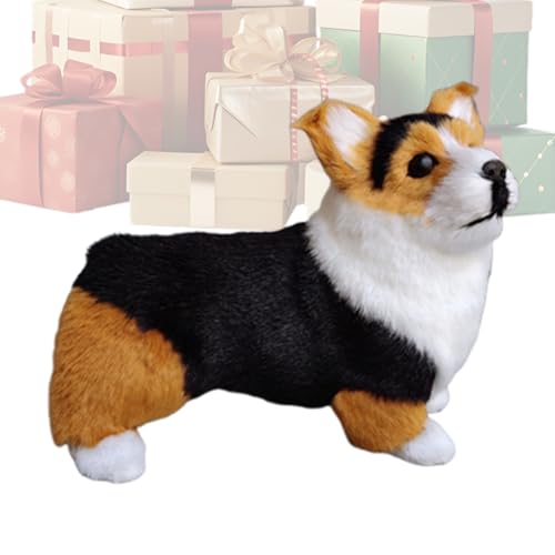 Jouet en peluche chien réaliste pour la décoration de maison