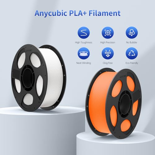 Image of ANYCUBIC PLA Plus (PLA+) 3D Printer Filament 1.75mm, High Toughness 3D Printing Filament, Dimensional Accuracy + /- 0.02mm, Print with Most FDM 3D Printers, 1KG Reusable Spool, Texture Gray