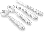 Pondéré 7 oz Les ustensiles d'alimentation par Celley, 4pc Set de fourchette de couteau en acier inoxydable pour les tremblements