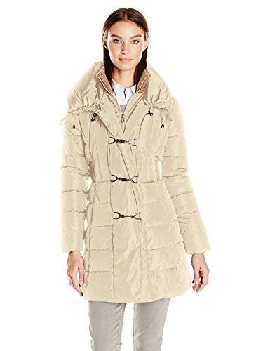 Jessica Simpson Women's Pillow Collar Puffer Coat, Champagne, S
