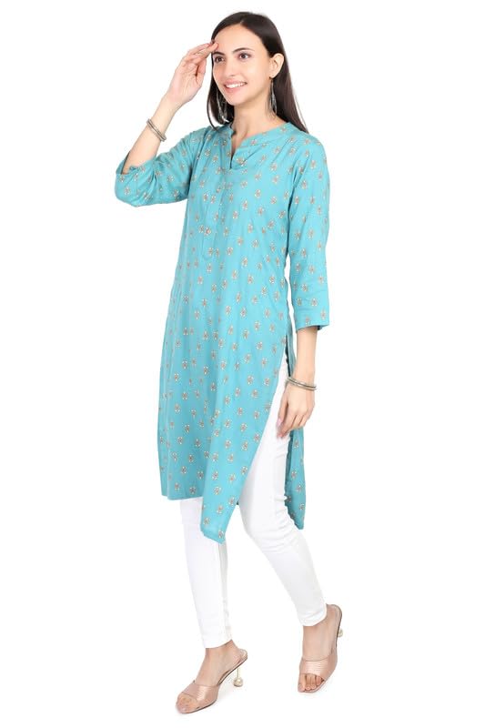 Image of Women's Rayon Kurta - Ethnic Wear Straight Kurti for Daily, Office & Festive Use