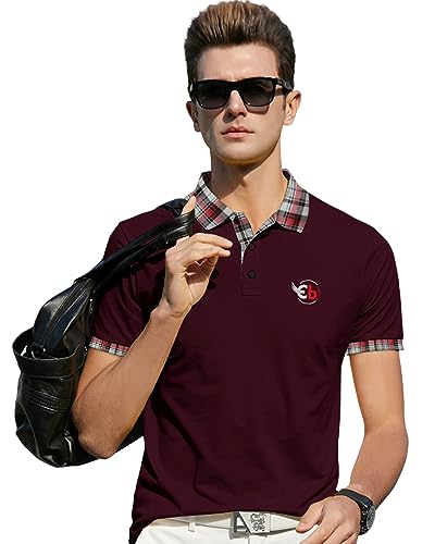 Image of EYEBOGLER Polo Neck Half Sleeve Printed Casual Tshirt for Men