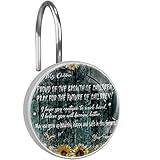 Duschvorhanghaken 12er Set,Brief an Meine Kinder,Duschvorhangringe Kristallglas Dekorativer Badezimmerhaken