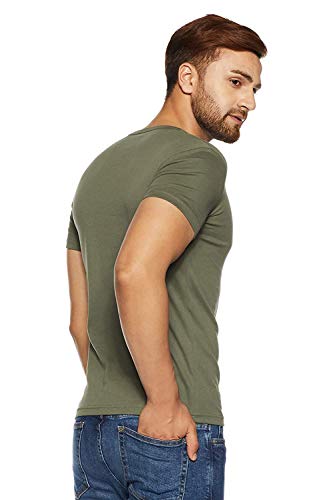 Image of ADRO Men's Cotton Solid Regular Fit T-Shirt