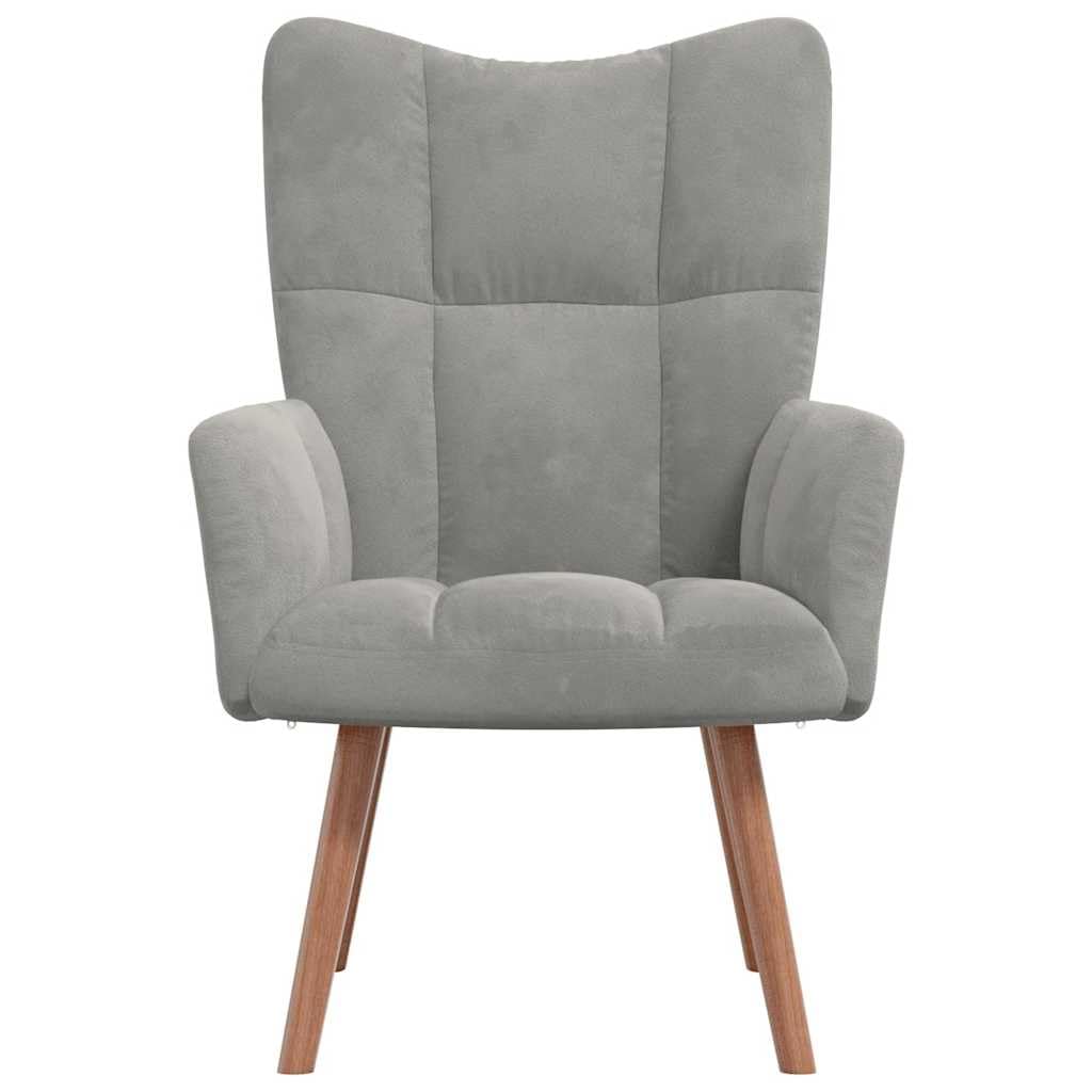 vidaXL Sedia Relax Grigio Chiaro in Velluto