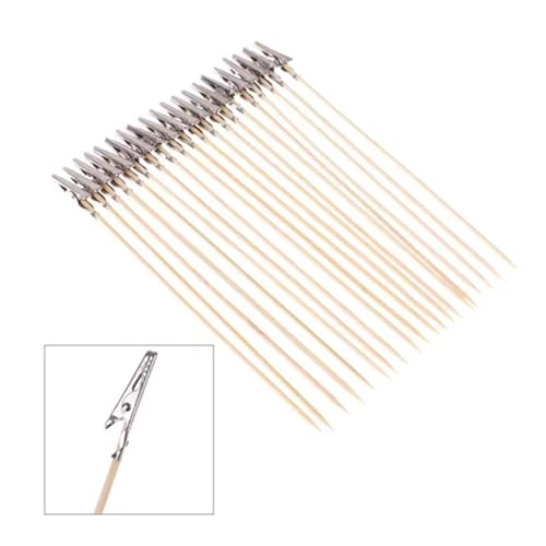 Juego de 20 pinzas de cocodrilo de madera y metal con soporte para construcción de modelos de pasatiempos y herramienta de pintura de modelos