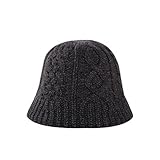 EDGOO Cute Knit Bucket Hat for Women Warm Wide Brim Cable Twist Pattern Fisherman Caps with Foldable...