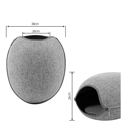 Grottes et maisons de chat design feutre gris couchage premium