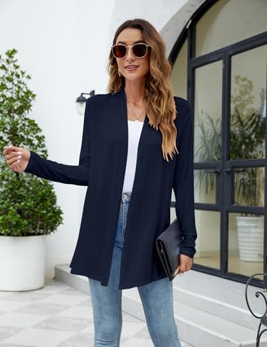 Image of Newchoice Womens Casual Lightweight Long Sleeve Cardigan Soft Drape Open Front Fall Dusters (S-3XL)