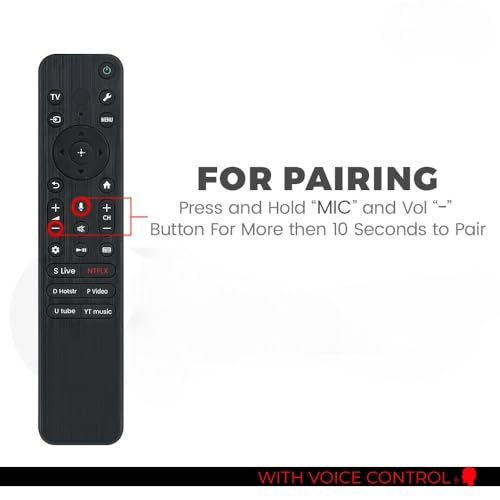 Image of Remote Control Compatible with S-Ony Bravia RMF-TX520p Tv with Bluetooth Voice Command Suitable for Sony Tv Models X74K X75K X75AK A80J X80J X85J X90J X95J Series(Pairing Must) (Sony Version 3)