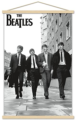 Trends International The Beatles - In London Wall Poster, 22.375" x 34", Premium Print and Beechwood Hanger Bundle