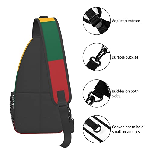 Mochila bandolera unisex negra estilo lituano miniatura 6