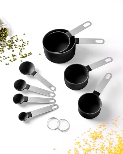Set de Vasos y Cucharas Medidoras 8 Piezas Negro miniatura 3