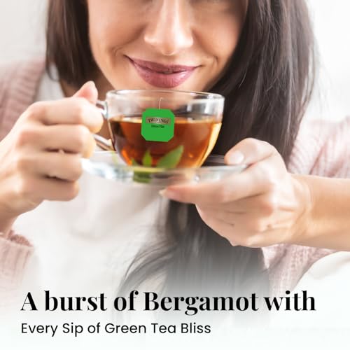 Image of Twinings Green Tea & Earl Grey, 25 Tea Bags| Pack of 1| Perfectly Balanced & Refreshing Taste| With Light, Citrusy Flavour of Bermagot| Low Calorie| Handpicked Green Tea Leaves| Enjoy a Hot Cup of Tea
