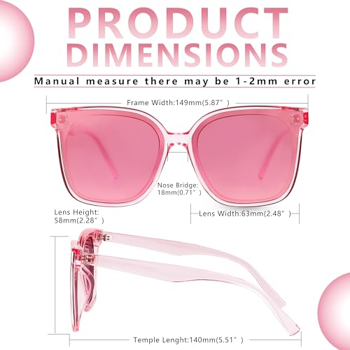 Image of Trendy TAC Polarized Square Sunglasses for Women Men, Oversized Lightweight TR90 Frame UV400 Protection