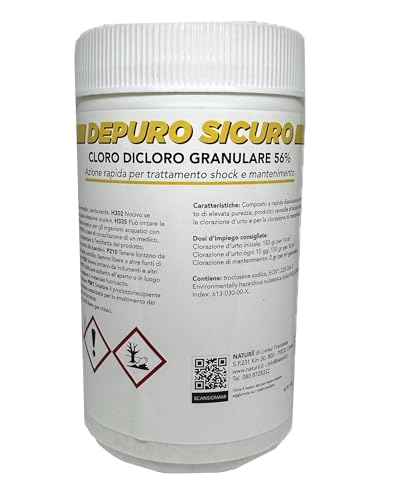 DEPURO SICURO Cloro Dicloro Granulare 1 Kg