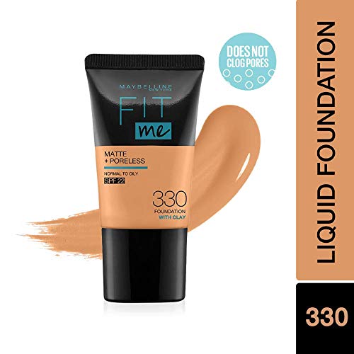 Image of Maybelline New York Instant Age Rewind Concealer, Caramel, 6Ml And New York Fit Me Matte+Poreless Liquid Foundation Medium Coverage For Oily Skin Tube, 330 Toffee, 18Ml, Pack Of 1