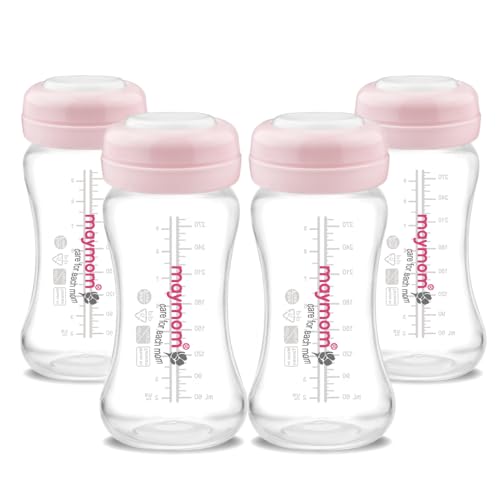 Image of Wide Neck Breastmilk Collection n Storage Bottle 9oz; Re-markable SureSeal Disc. Compatible with Spectra S2 Spectra S1 Spectra 9 Plus and Compatible with Avent Breastpumps (4 ct 280mL, Bottle Only)