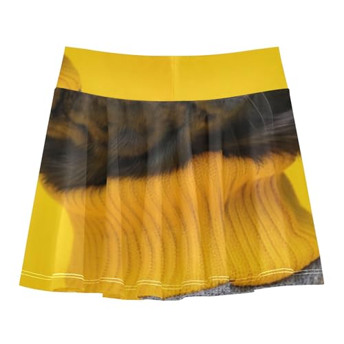 Cute Dog Pug Yellow Girls' Shorts Athletic Skorts Skirts with Shorts Fun Cute Butterfly 3t2