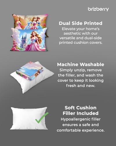Image of Brizberry Kids Pillow Cushion with Super Soft Fabric | Animal & Cartoon Prints | 12x18 inches (Design 12)