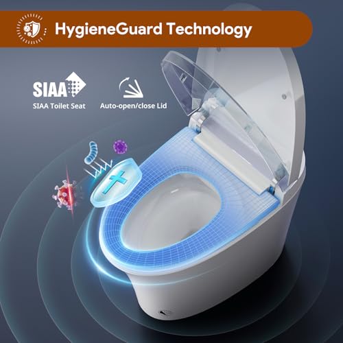 Inodoro inteligente Uncle Brown UBST12U con bidé, tecnología PlasmaClean y limpieza higiénica con agua, altura ADA, tapa automática, escudo de espuma, seguridad y confort miniatura 2