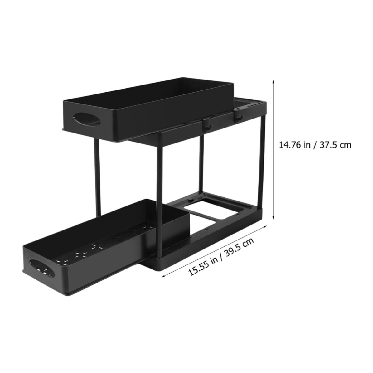 Artibetter Organizzatore Sottolavello a Due Livelli Scorrevole in ABS Nero