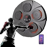 QWAXTRIW Máquina de Boxeo Musical: Equipo electrónico de Boxeo USB montado en la Pared con conexión Bluetooth, iluminación, Entrenador de Boxeo para Ejercicio en el hogar y Regalo Divertido