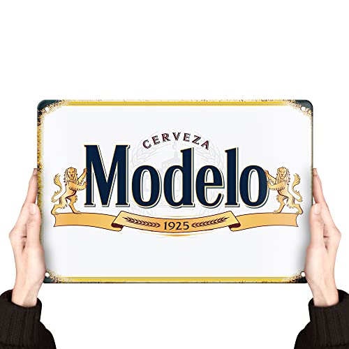 Clolinse Modelo Beer Signs | Man Cave Decor | Bar Vintage Metal Tin Signs | Garage Retro Funny Cool Things | Wall Poster Stuff For Pub Home House Coffee Shop Room indoor outdoor 8x12 Inch