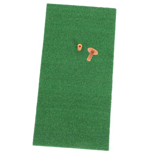 TOGEVAL ゴルフ練習用マット 室内外対応 ポータブル打撃マット 高耐久素材 リアル芝生感 ショット アイアン ドライブ練習用 ティー付 点