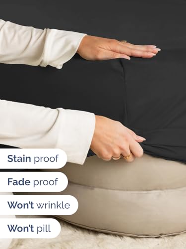 Image of Deep Twin XL Fitted Sheet - College Dorm Room Essentials - Black | Easily Fits 18 inch to 24 inch Mattress, Wrinkle Resistant, Soft, Breathable & Comfy, Extra Deep Pockets Fitted Sheet