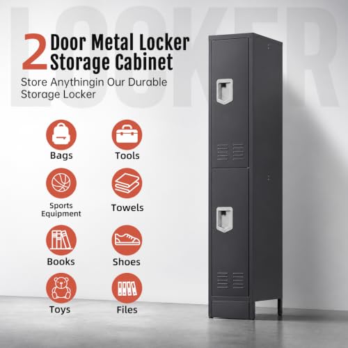 Image of BUTISOW 2 Door Metal Storage Locker for Gym Office, Heavy Duty Steel School