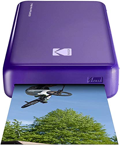 Kodak Mini 2 HD Wireless Portable Mobile Instant Photo Printer, Print Social Media Photos, Premium Quality Full Color Prints – Compatible w/iOS & Android Devices (Purple)
