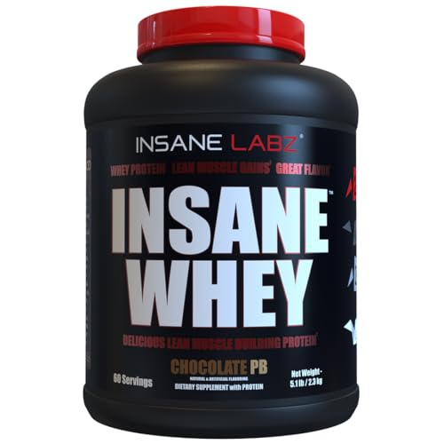 Image of Insane Labz Insane Whey,100% Muscle Building Whey Protein, Post Workout, BCAA Amino Profile, Mass Gainer, Meal Replacement, 60 Srvgs, (Chocolate Peanut Butter)