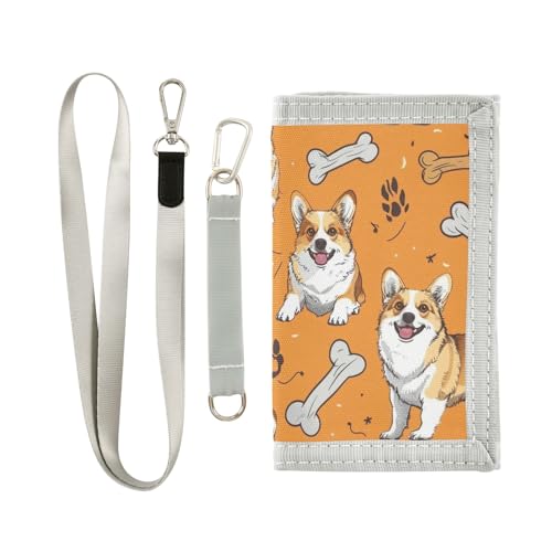 ALAZA Kids Wallets for Boys Girls Toddler Trifold Wallet Children Small Dog Bones with Zipper Coin Pocket