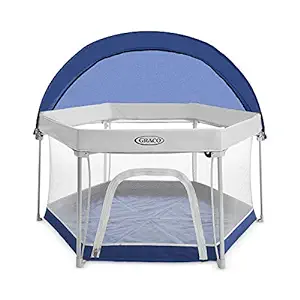 Graco Pack &#39;n Play LiteTraveler LX Playard Outdoor and Indoor Playspace with Compact Fold UV Canopy, Canyon